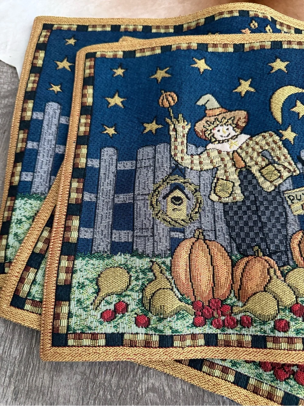 Teresa Kogut Autumn Harvest Decorative Placemats Set of 4 Pumpkin Patch